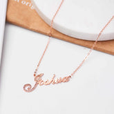 Personalized Name Necklace - Crystal Diamond with Artistic Words Personalized Name Necklace S925 Silver